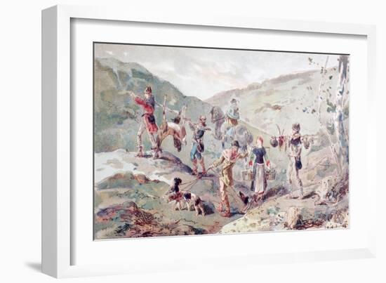 13th Century Hunting Party with Porters, 1886-Armand Jean Heins-Framed Giclee Print