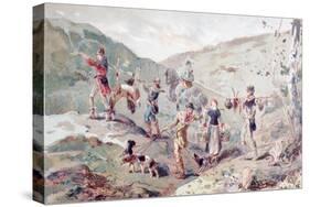 13th Century Hunting Party with Porters, 1886-Armand Jean Heins-Stretched Canvas