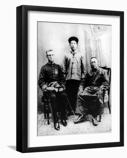 13th Dalai Lama, Sir Charles Bell and Maharaj Kumar Sidkeong Trul-Ku, 1910-English Photographer-Framed Photographic Print