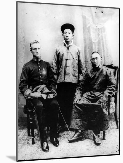 13th Dalai Lama, Sir Charles Bell and Maharaj Kumar Sidkeong Trul-Ku, 1910-English Photographer-Mounted Photographic Print