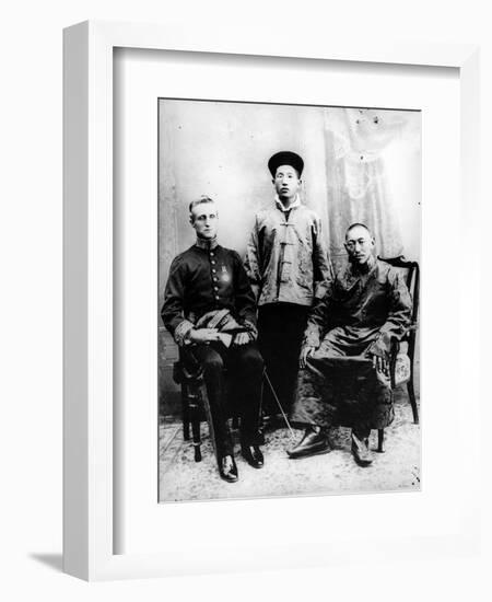 13th Dalai Lama, Sir Charles Bell and Maharaj Kumar Sidkeong Trul-Ku, 1910-English Photographer-Framed Photographic Print