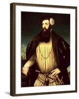 13th Lord Grey De Wilton (C.1508-62) 1547 (Panel)-Gerlach Flicke-Framed Giclee Print