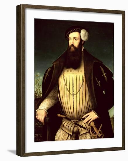 13th Lord Grey De Wilton (C.1508-62) 1547 (Panel)-Gerlach Flicke-Framed Giclee Print