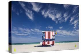 13Th Street Lifeguard Station on Miami Beach-Jon Hicks-Stretched Canvas