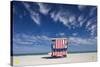 13Th Street Lifeguard Station on Miami Beach-Jon Hicks-Stretched Canvas