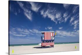 13Th Street Lifeguard Station on Miami Beach-Jon Hicks-Stretched Canvas