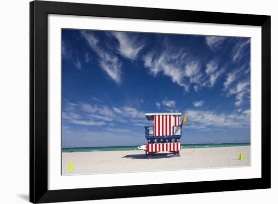 13Th Street Lifeguard Station on Miami Beach-Jon Hicks-Framed Photographic Print