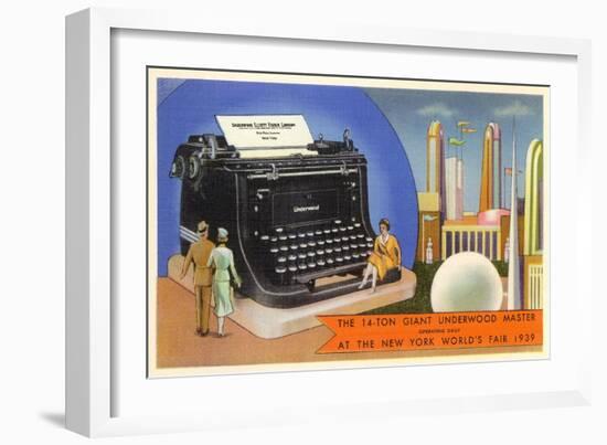 14-Ton Typewriter, New York World's Fair, 1939-null-Framed Art Print