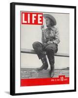 14-yr-old Cowgirl Jimmy Rogers Showing off Latest Western Clothing Trend, April 22, 1940-Peter Stackpole-Framed Photographic Print