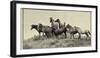 1421 Mustangs Of The Badlands B&W-Gordon Semmens-Framed Photographic Print