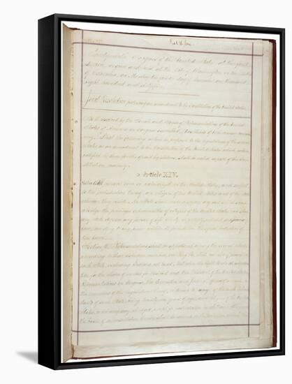 14th Amendment to U.S. Constitution: Civil Rights Passed June 13, 1866, Ratified July 9, 1868-null-Framed Stretched Canvas