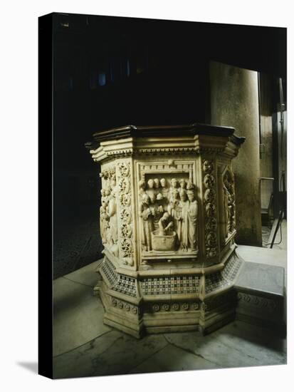 14th Century Baptismal Font, Baptistery of San Giovanni Battista, Florence, Italy-null-Stretched Canvas