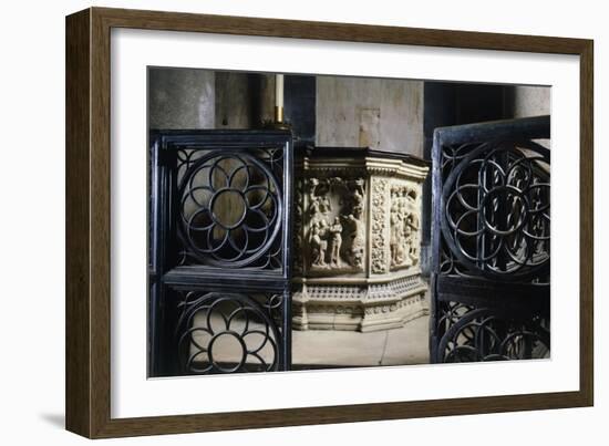 14th Century Baptismal Font, Baptistery of San Giovanni Battista, Florence, Italy-null-Framed Giclee Print