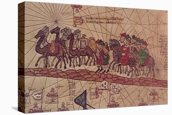 14th Century Catalan Map Depicting Italian Traveler Marco Polo, 1254-1325-null-Stretched Canvas