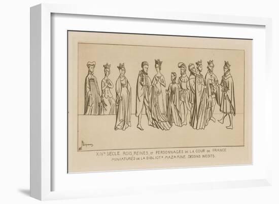 14th Century - Kings, Queens and People at Court in France-Raphael Jacquemin-Framed Giclee Print