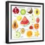 15 Bright Fruit Pieces-mart_m-Framed Art Print