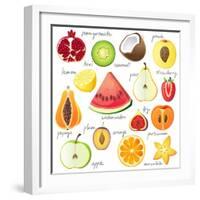 15 Bright Fruit Pieces-mart_m-Framed Art Print