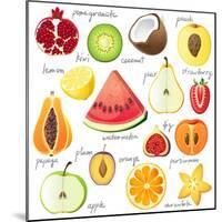 15 Bright Fruit Pieces-mart_m-Mounted Art Print