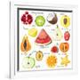 15 Bright Fruit Pieces-mart_m-Framed Art Print