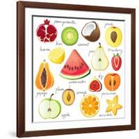 15 Bright Fruit Pieces-mart_m-Framed Art Print