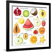 15 Bright Fruit Pieces-mart_m-Framed Art Print