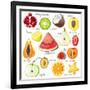 15 Bright Fruit Pieces-mart_m-Framed Art Print