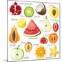 15 Bright Fruit Pieces-mart_m-Mounted Art Print