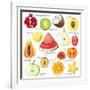 15 Bright Fruit Pieces-mart_m-Framed Art Print