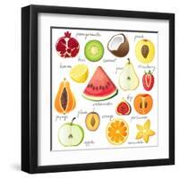 15 Bright Fruit Pieces-mart_m-Framed Art Print