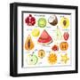 15 Bright Fruit Pieces-mart_m-Framed Art Print