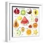 15 Bright Fruit Pieces-mart_m-Framed Art Print