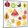 15 Bright Fruit Pieces-mart_m-Mounted Art Print
