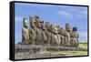 15 Moai Restored Ceremonial Site of Ahu Tongariki-Michael Nolan-Framed Stretched Canvas