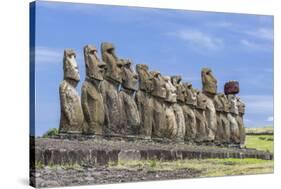 15 Moai Restored Ceremonial Site of Ahu Tongariki-Michael Nolan-Stretched Canvas