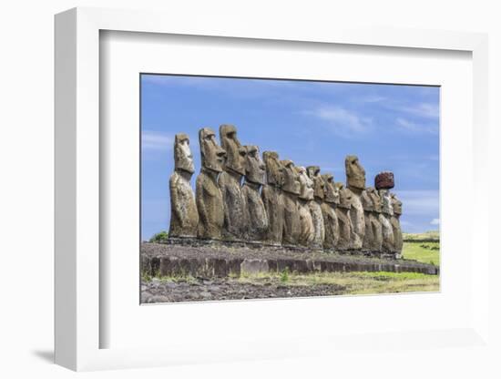 15 Moai Restored Ceremonial Site of Ahu Tongariki-Michael Nolan-Framed Photographic Print