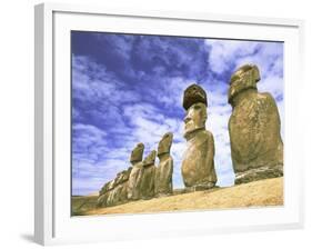 15 Moais, Ahu Tongariki, Easter Island, Chile-Walter Bibikow-Framed Photographic Print