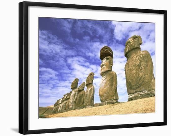 15 Moais, Ahu Tongariki, Easter Island, Chile-Walter Bibikow-Framed Photographic Print