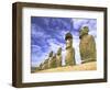 15 Moais, Ahu Tongariki, Easter Island, Chile-Walter Bibikow-Framed Photographic Print