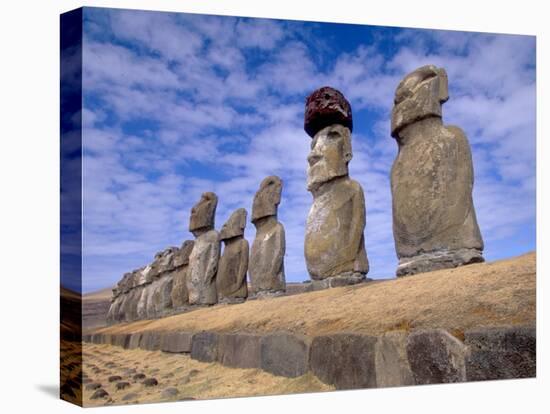 15 Moais at Ahu Tongariki, Easter Island, Chile-Walter Bibikow-Stretched Canvas