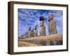 15 Moais at Ahu Tongariki, Easter Island, Chile-Walter Bibikow-Framed Photographic Print