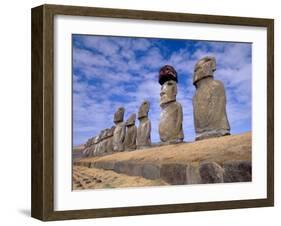 15 Moais at Ahu Tongariki, Easter Island, Chile-Walter Bibikow-Framed Photographic Print