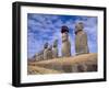 15 Moais at Ahu Tongariki, Easter Island, Chile-Walter Bibikow-Framed Photographic Print