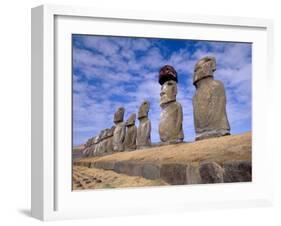 15 Moais at Ahu Tongariki, Easter Island, Chile-Walter Bibikow-Framed Photographic Print