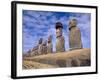 15 Moais at Ahu Tongariki, Easter Island, Chile-Walter Bibikow-Framed Photographic Print