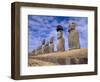 15 Moais at Ahu Tongariki, Easter Island, Chile-Walter Bibikow-Framed Photographic Print