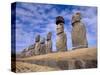 15 Moais at Ahu Tongariki, Easter Island, Chile-Walter Bibikow-Stretched Canvas