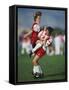 15 Year Old Girls in Action Durring Soccer Game, Lakewood, Colorado, USA-null-Framed Stretched Canvas