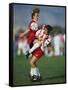 15 Year Old Girls in Action Durring Soccer Game, Lakewood, Colorado, USA-null-Framed Stretched Canvas