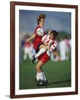 15 Year Old Girls in Action Durring Soccer Game, Lakewood, Colorado, USA-null-Framed Photographic Print