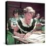 15 Year Old High School Student Rue Lawrence in Class at New Trier High School Outside Chicago-Alfred Eisenstaedt-Stretched Canvas